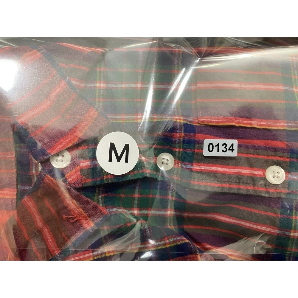 Gap Kids Boys Red Plaid Poplin Button Down Long Sleeve Shirt Size M 8-9